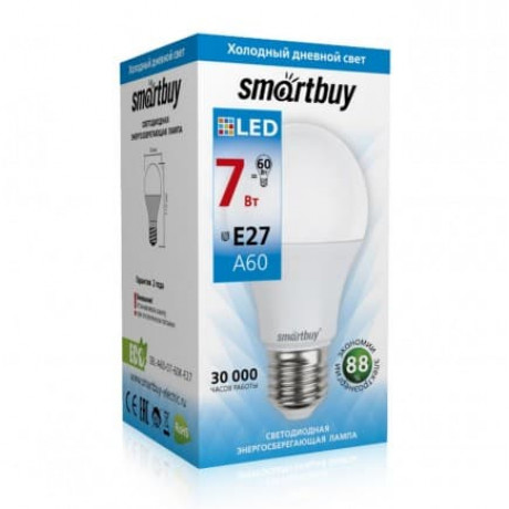 Светодиодная (LED) Лампа Smartbuy-A60-07W/4000/E27