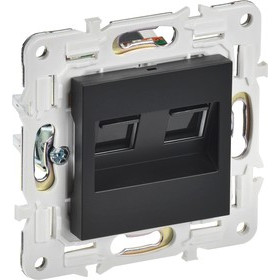 SKANDY Розетка компьютерная двойная RJ45 кат.5E SK-K03Bl черный IEK