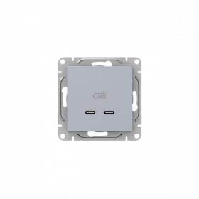 Механизм розетки USB-C - 2шт, алюминий Эпика EKF